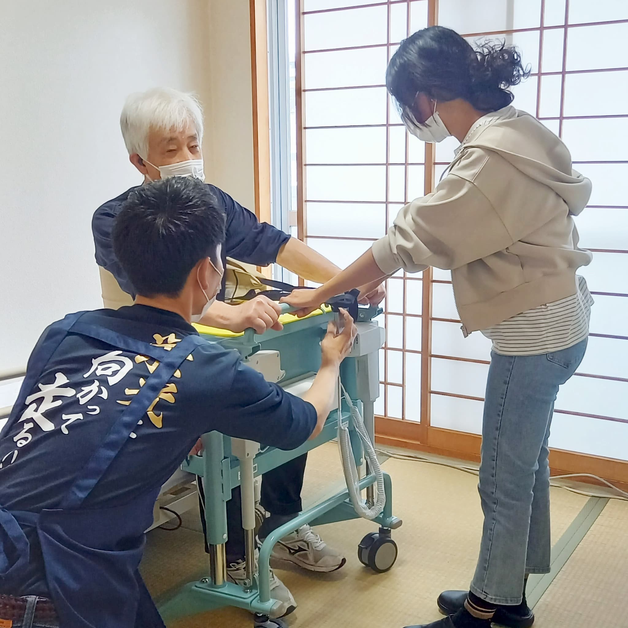 移乗の練習の様子